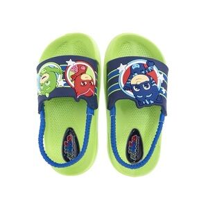 PJ Masks Green & Blue Character Slide Sandals Size 5/6